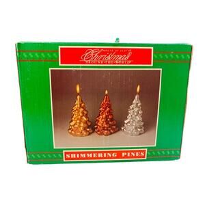 Vintage House of Lloyd New Shimmering Pines Candles Christmas Around The World